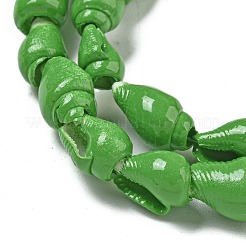 Spray Painted Natural Spiral Shell Beads Strands&nbsp;BSHE-G039-08A