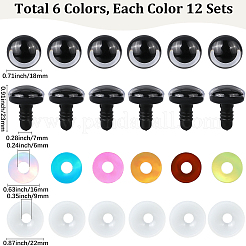 24 Sets 6 Colors ABS Plastic Safety Craft Eye&nbsp;DIY-GF0010-66B