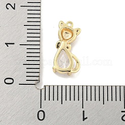 Brass Micro Pave Clear Cubic Zirconia Glass Charms&nbsp;KK-S386-05G
