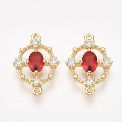 Brass Cubic Zirconia Links&nbsp;KK-T038-550-M-NF