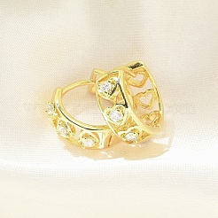 Brass Micro Pave Clear Cubic Zirconia Stud Earrings&nbsp;EJEW-C122-07G