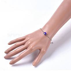Handmade Lampwork Evil Eye Beads Beaded Bracelets&nbsp;BJEW-JB04462-02