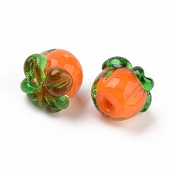 Autumn Theme Handmade Bumpy Lampwork Beads&nbsp;LAMP-S194-014