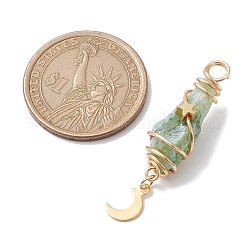 3Pcs 3 Styles Electroplated Natural Quartz Crystal Copper Wire Wrapped Pendants&nbsp;PALLOY-JF02586-06