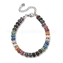 Chakra Dyed Natural Lava Rock Heishi Beaded Bracelets&nbsp;GG-CBA922D-02