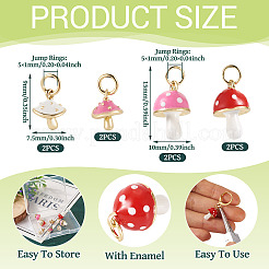 8Pcs 4 Styles Real 18K Gold Plated Rack Plating Brass Enamel Charms&nbsp;FIND-TA0006-02