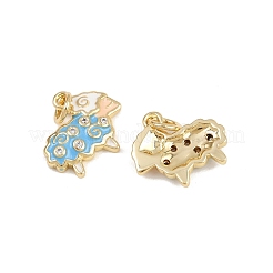Brass Micro Pave Cubic Zirconia Pendants&nbsp;KK-L240-16G-01