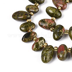 Natural Unakite Beads Strands&nbsp;G-Z091-A33