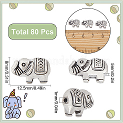 80Pcs Tibetan Style Alloy Beads&nbsp;TIBEB-SC0001-26