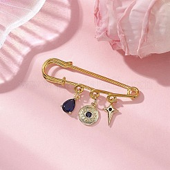 Evil Eye Iron Safety Pin Kilt Pins&nbsp;JEWB-BR00164-02