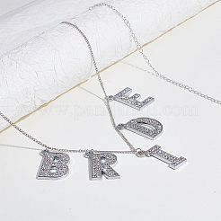 Alloy Crystal Rhinestone Word BRIDE Pendant Iron Waist Belly Chains&nbsp;NJEW-GA00006