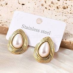 201 Stainless Steel Teardrop Stud Earrings&nbsp;EJEW-P304-02G