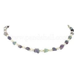 Raw Rough Natural Fluorite Necklaces&nbsp;NJEW-JN06637
