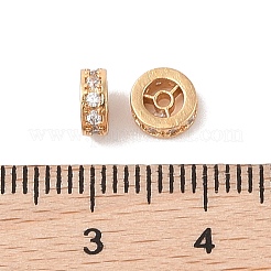Brass Micro Pave Clear Cubic Zirconia Beads&nbsp;KK-B100-055C-G
