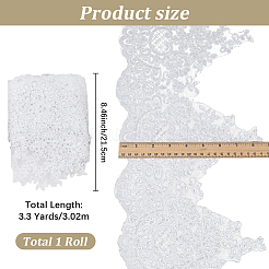 3.3Yards Polyester Lace Triming Ribbons&nbsp;SRIB-GF0001-57A