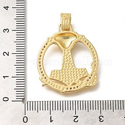 Rack Plating Brass with Cubic Zirconia Pendants&nbsp;KK-Z086-55G
