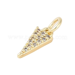 Rack Plating Brass Micro Pave Clear Cubic Zirconia Charms&nbsp;KK-Z060-15G