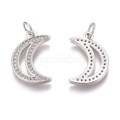 Brass Micro Pave Clear Cubic Zirconia Pendants&nbsp;ZIRC-Z008-24P