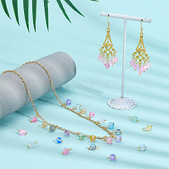 90Pcs 9 Colors Dyed Synthetic Moonstone Round Charms&nbsp;PALLOY-PH01809