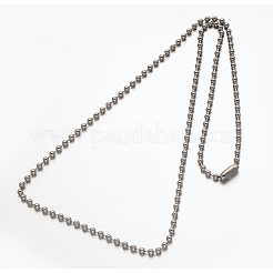 Non-Tarnish 304 Stainless Steel Ball Chain Necklace&nbsp;NJEW-E045-13P