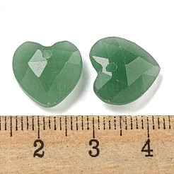 Natural Green Aventurine Faceted Heart Charms&nbsp;G-G123-01H