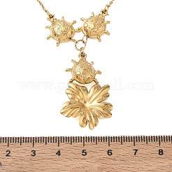304 Stainless Steel Flower with 3 Ladybug Pendant Necklaces&nbsp;SA-CBA2C2A-03G