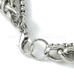 Alloy Wheat Chain & Box Chain Bracelets for Women Men&nbsp;BJEW-C069-01A-P