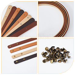 8 Sets 4 Colors  PU Leather Bag Handles&nbsp;FIND-FH0009-04