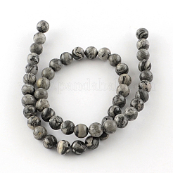 Natural Map Stone/Picasso Stone/Picasso Jasper Beads Strands&nbsp;G-S188-6mm