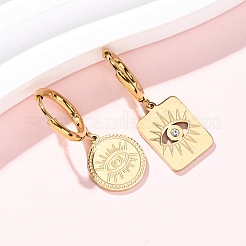 5Pcs 304 Stainless Steel Rhinestone Hoop Earrings&nbsp;EJEW-G447-01G