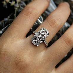 Retro Brass & Cubic Zirconia Finger Rings&nbsp;FS-WGF6FC6-01