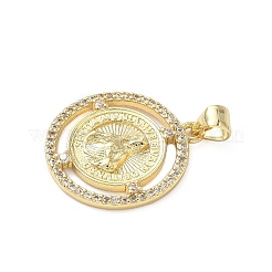 Brass Micro Pave Cubic Zirconia Pendants&nbsp;KK-S337-09G-A