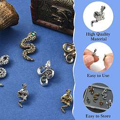 6Pcs 6 Styles Snake Zinc Alloy Lapel Pin Backs for Backpack Clothes&nbsp;JEWB-CJ0001-64