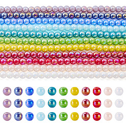 11Strands 11 Colors Electroplate Opaque Glass Beads Strands&nbsp;GLAA-TA0004-34