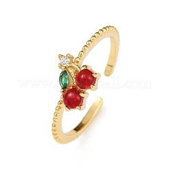 925 Sterling Silver Micro Pave Cubic Zirconia Cuff Rings for Women&nbsp;RJEW-G354-01G