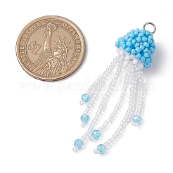 Glass Seed Beaded Jellyfish Pendants&nbsp;PALLOY-MZ00660-04