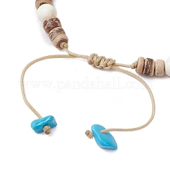 Ocean Theme Starfish Turtle Synthetic Turquoise & Coconut Braided Bead Bracelet Sets&nbsp;BJEW-JB11460-02