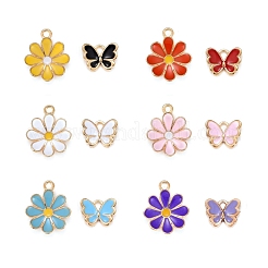 120Pcs 12 Styles Alloy Enamel Pendants&nbsp;ENAM-LS0001-23LG
