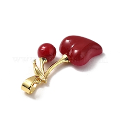 Brass Resin Pendants&nbsp;KK-D383-01G-02