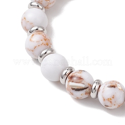 2Pcs Sea Shell & Synthetic Turquoise Assembled & Natural Rhodochrosite Beads Stretch Bracelet Set for Men Women&nbsp;BJEW-JB12125