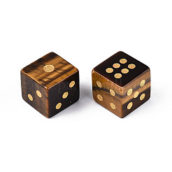 Natural Tiger Eye Carved Cube Dice&nbsp;T144-07A