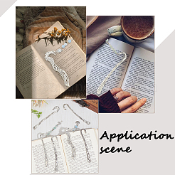 10Pcs 5 Styles Tibetan Style Alloy Bookmark Findings with Holes&nbsp;FIND-SC0008-98