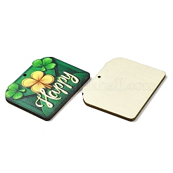 Saint Patrick's Day Single Face Printed Wood Pendants&nbsp;WOOD-E016-05