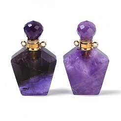 Natural Mixed Stone Openable Perfume Bottle Pendants&nbsp;G-I381-02G