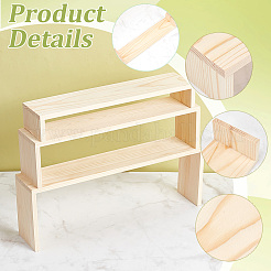 3Pcs Wood Display Display Risers for Bracelets&nbsp;ODIS-WH0004-07