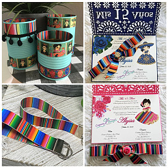 2Rolls 2 Styles Stripe Pattern Printed Polyester Grosgrain Ribbon&nbsp;OCOR-TA0001-37N