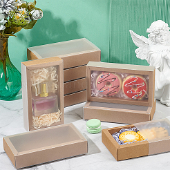 Foldable Paper Drawer Boxes with Clear Plastic Cover&nbsp;LS-CON-WH0095-68A-05