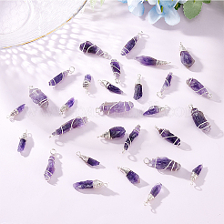 40Pcs 2 Styles Rough Natural Amethyst Pendants&nbsp;FIND-DC0001-82