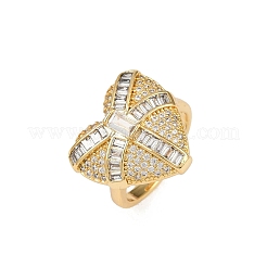 Brass Micro Pave Cubic Zirconia Adjustable Cuff Rings&nbsp;RJEW-C139-11G