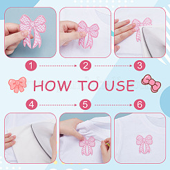 12Pcs 12 Styles Bowknot Polyester Embroider Thread Iron on/Sew On Patches&nbsp;PATC-AR0001-15